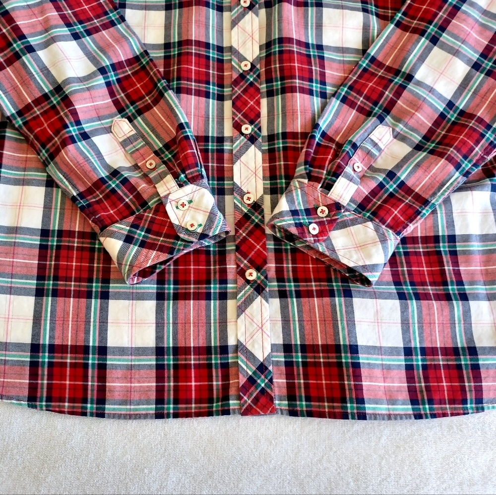 Talbots Plaid Cotton Button Down Shirt, Size XLp - Picture 6 of 16